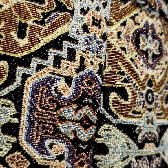 Chico's Fringe trim Jacquard Topper jacket size 1 =M/8 - Picture 7 of 12